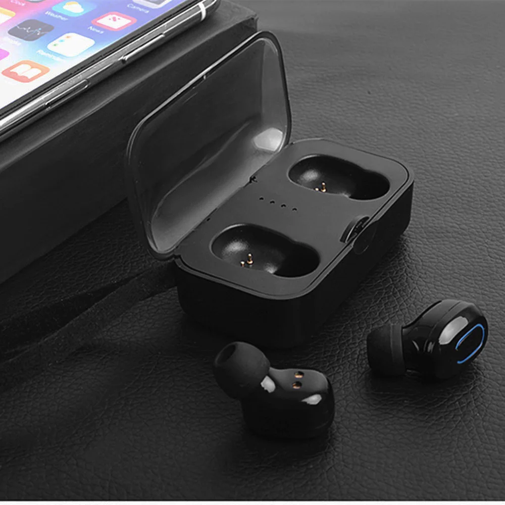 Lascary T18 TWS сенсорные Bluetooth 5,0 наушники с отпечатком пальца, HD стерео беспроводные наушники, игровая гарнитура с шумоподавлением - Цвет: Black