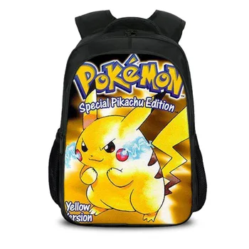 

Anime Pokemon Backpack Pocket Monster School Bag Ash Ketchum/Pikachu School Backpacks Girls Boys Toddler Bag Kids Book Bags
