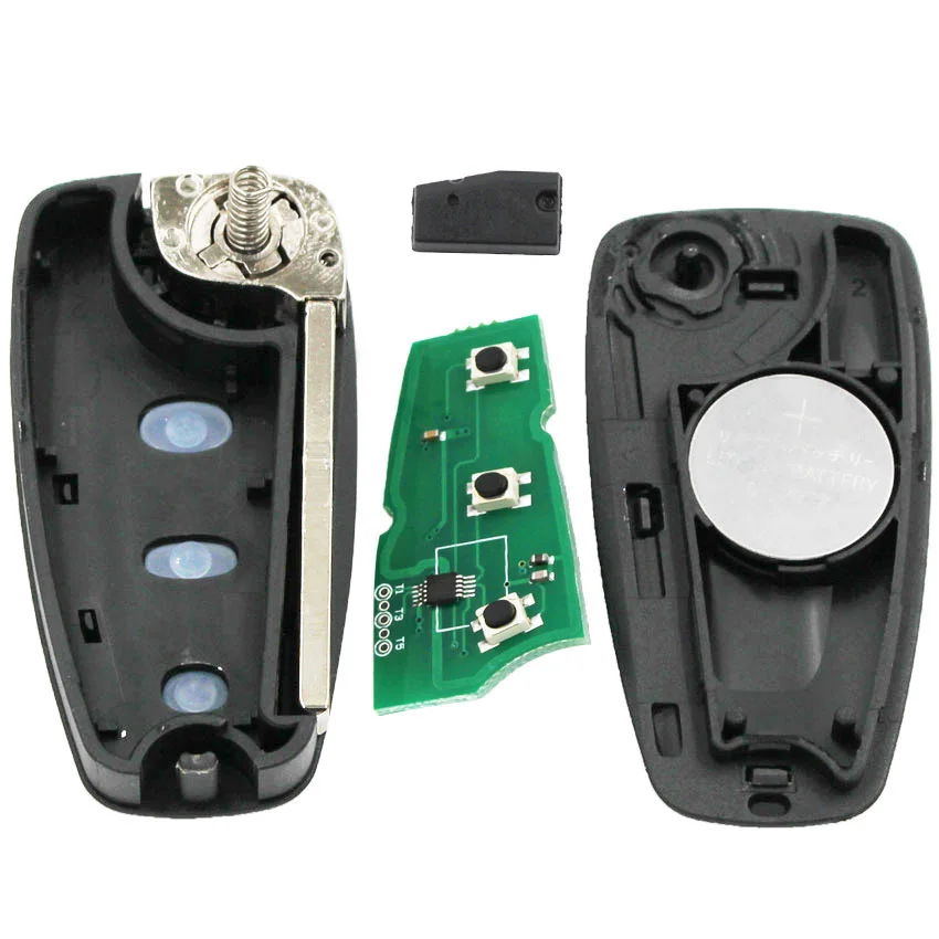 P/N:5WK49986 3 Button Smart Folding Remote Key Fob 434MHZ With 4D60/4D63 Chip for Ford Focus MK3 and T6 Ranger HU101 Blade