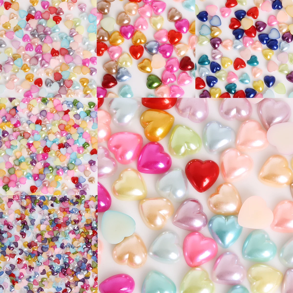 Разные цвета в произвольном порядке 50-300 шт(3-12 мм) пластиковые бусины в форме сердца ABS имитация жемчуга для рукоделия украшение для альбома