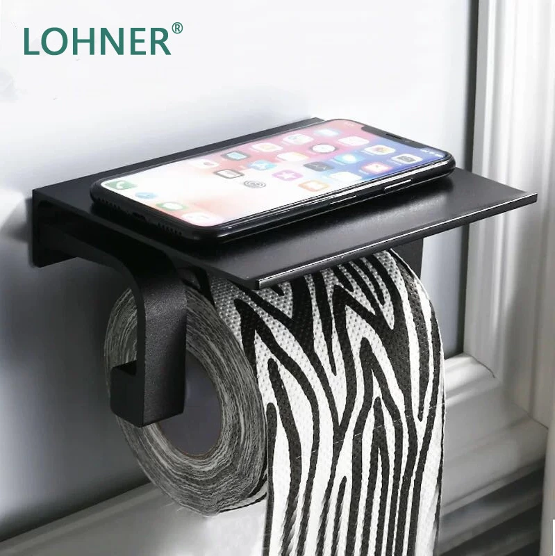 

Lohner Alumimum Kitchen Bathroom Shelves Organizer Wall Shelf Holder Roll Stand Tissue Box Badkamer Accessoires Etagere Salle