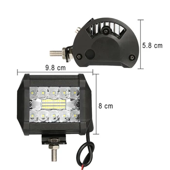 

6000K Work Light Super brigh White 4Inch 60W Car 20-LED Flood Off-road