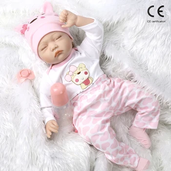 

Reborn Baby Doll 55cm Realistic Closed Eyes Lifelike Baby Doll Toy Ethnic Doll For Kids Birthday Christmas Gifts