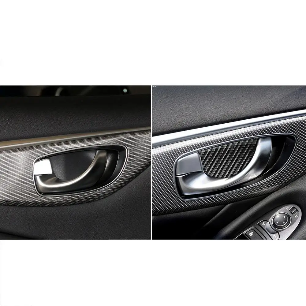 4 шт., новинка, углеродное волокно, дверная ручка, чаша, Накладка для Infiniti Q50 V37+, набор для украшения интерьера автомобиля