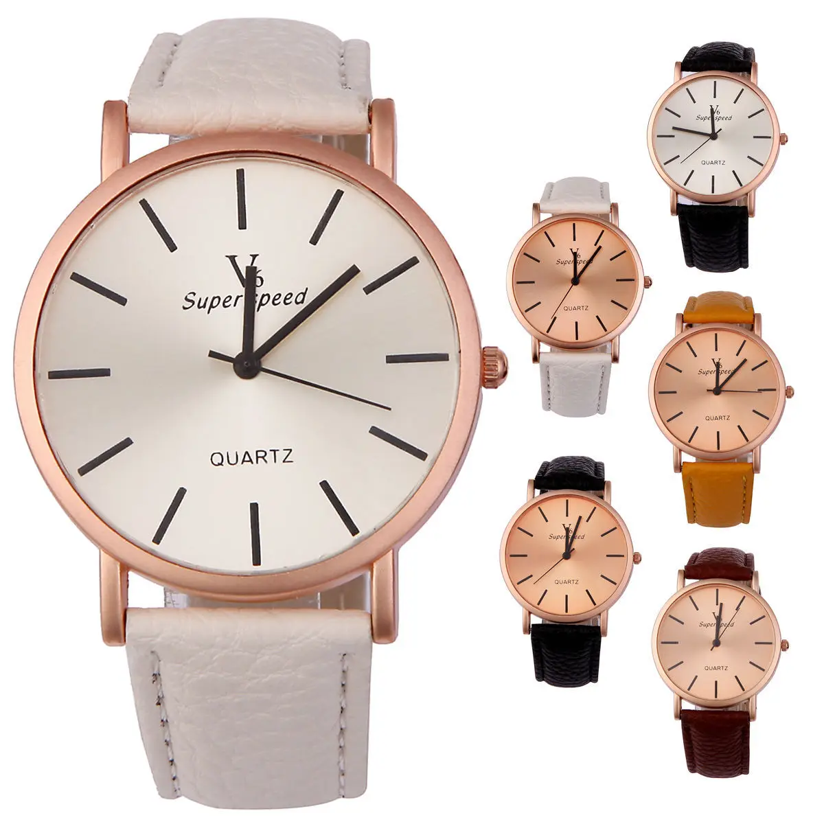 

Supply of Goods V6 Watch Fashion Simple Surface Quartz Polyurethane Belt Watch