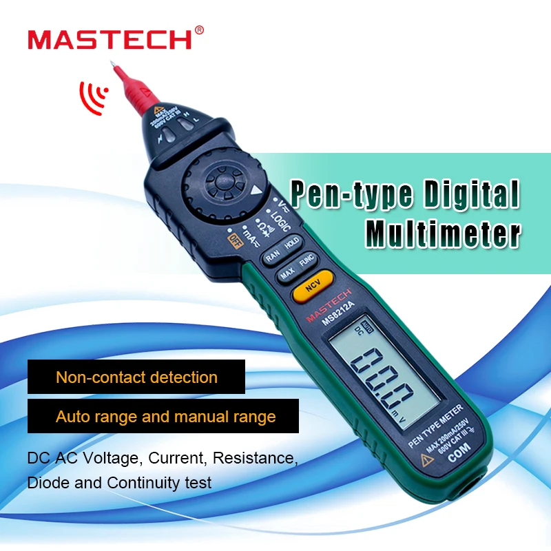 MASTECH ms8212a Ручка Тип Цифровой мультиметр multimetro AC DC Напряжение ток тестер диодов