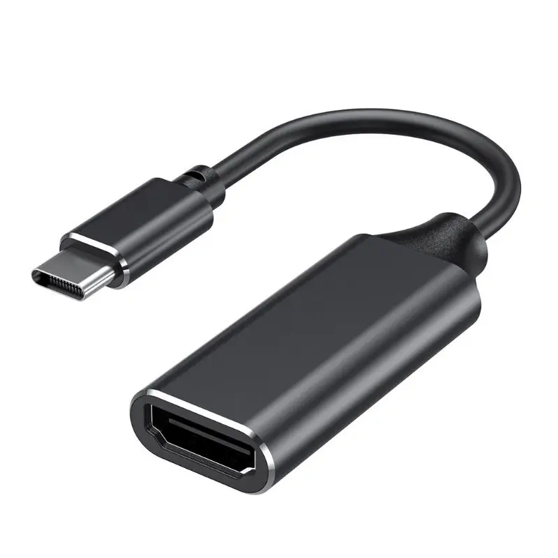 Тип-c к HDMI 4K HDTV Кабель-адаптер конвертер для samsung для Macbook аксессуар A5YA - Цвет: Черный
