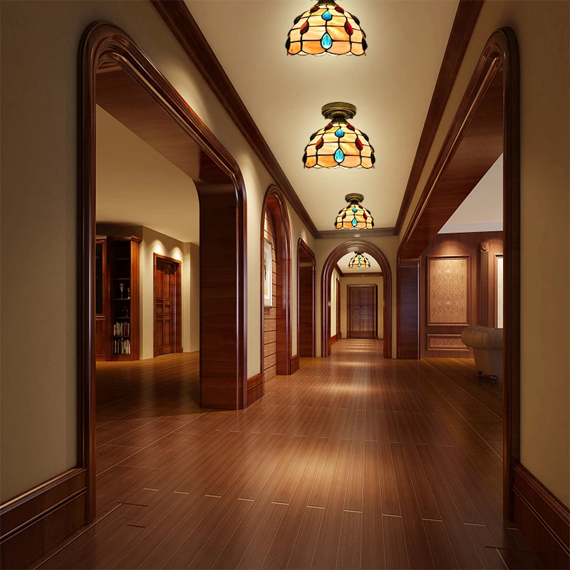 

Simple European style shell bedroom ceiling lamp aisle porch corridor lamp