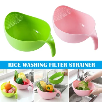 

Durable Rice Washing Filter Strainer Kitchen Tool Peas Sieve Basket Colanders Cleaning Gadget --M25