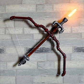 

Industry Vintage wall light creative metal bow Arrow water pipe wall lamp bar restaurant cafe light bedroom corridor lamp bra