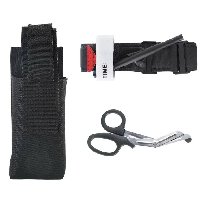 Tourniquet Suit First Aid Buckle One Hand Tourniquet Strap Trauma Shear Pouch Set FH99