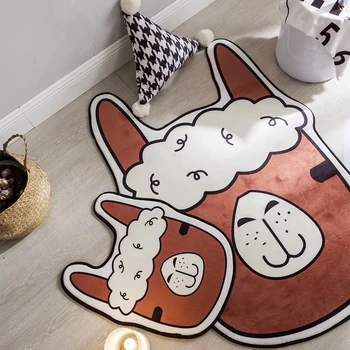 

Cartoon Style Bath Mat Alpaca Pattern Carpet Non-slip Soft Bath Mat Rug for Living Room Decoration