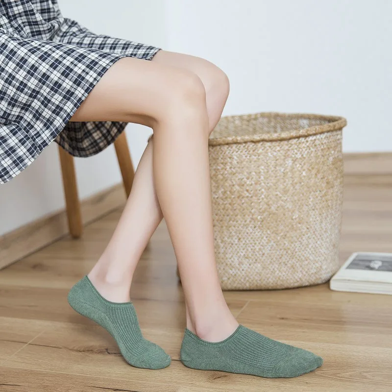 5 пар, женские летние хлопковые короткие носки, женские дышащие японские носки для отдыха, женские невидимые эластичные носки для девочек