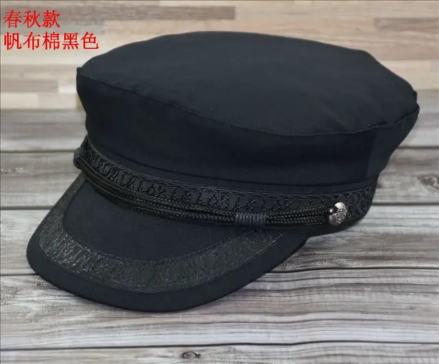 Large Size Navy Cap Small Head Flat Hat 