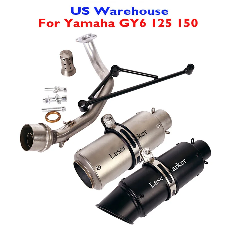 

Slip on Motorcycle Exhaust System Muffler Baffle Header Connect Pipe for Yamaha GY6 125cc GY6 150cc