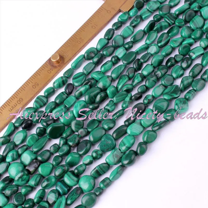 4-7 мм природной произвольной формы зеленый малахитовый разделитель бусины нить 1" для DIY ожерелье ювелирных изделий