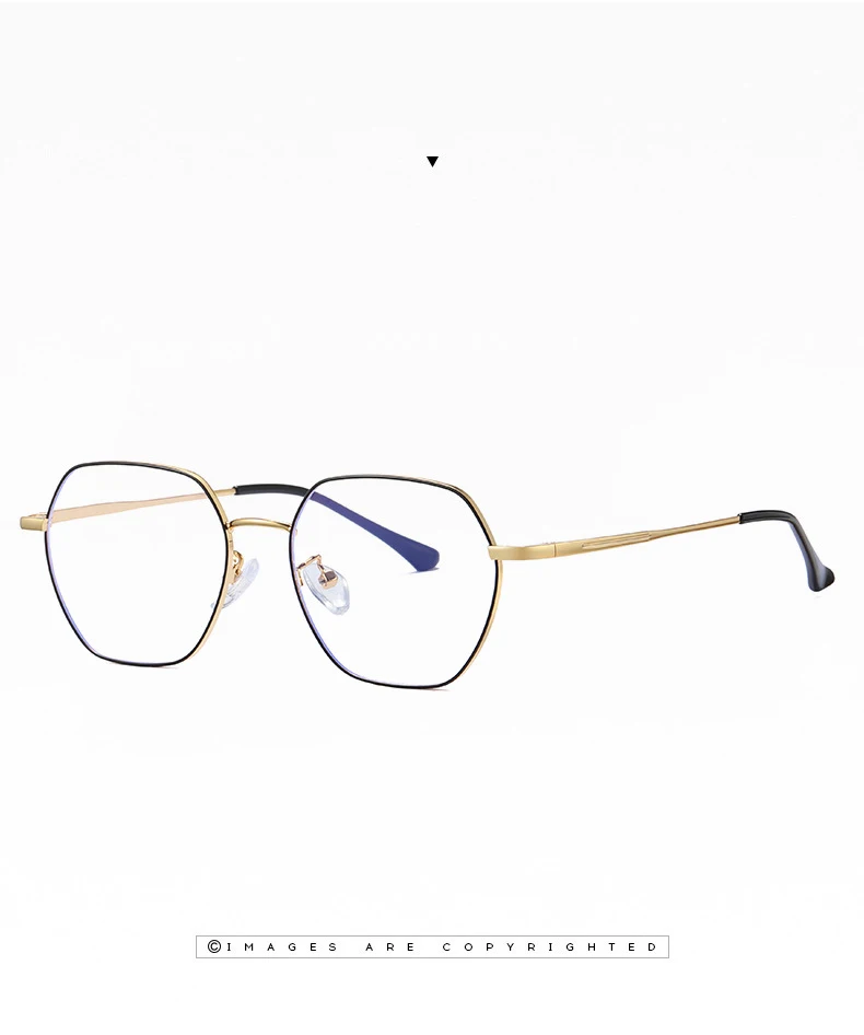 VCKA, компьютерная полигоновая оправа, очки для женщин, лучи, радиационные очки, металлические, унисекс, анти-синий светильник, блокирующие, мужские Оптические очки - Цвет оправы: 5