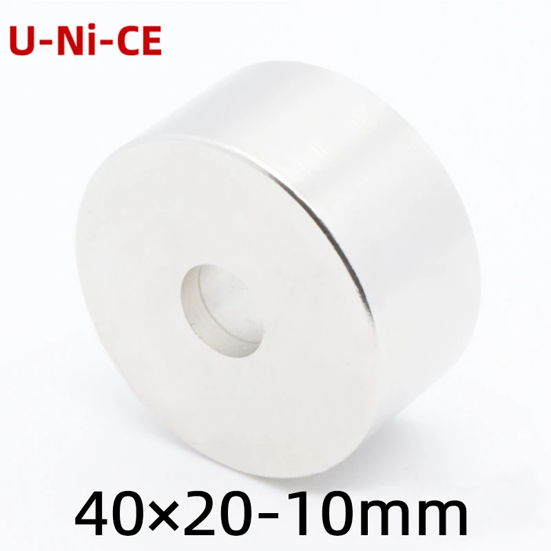 

1/5pieces 40x20-10 neodymium magnet 40mmx20mm hole 10mm N35 rare earth round Super powerful permanent magnetic disc magnets