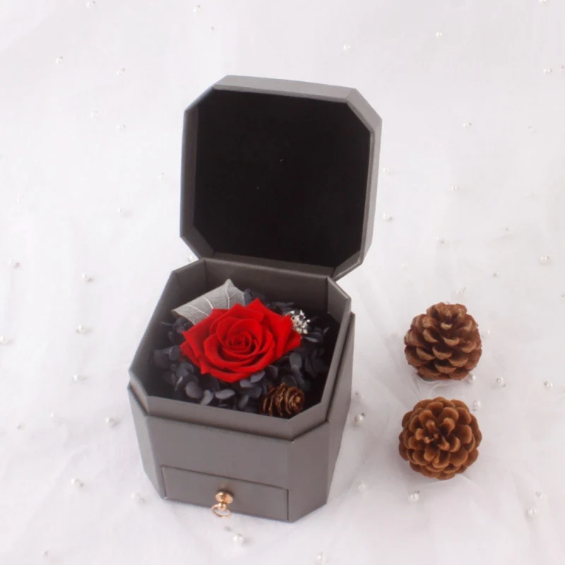 Eternal Rose Box, 2 слоя, ожерелье, шкатулка для ювелирных изделий, мыло, пена, латексная Роза, коробка, День Святого Валентина, подарок на свадьбу
