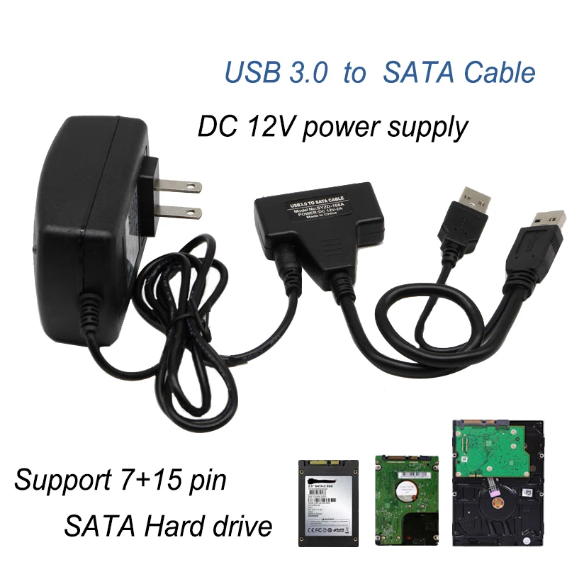 Кабель Переходник USB SATA 7 + 15pin для жесткого диска ноутбука 2 5 дюйма|Компьютерные