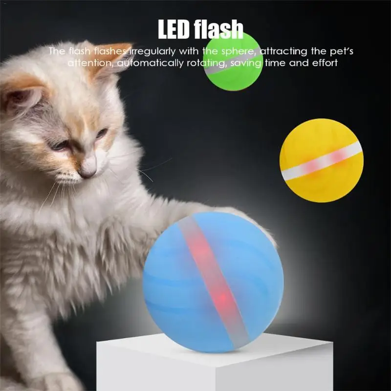 Usb зарядка игрушечный мяч для питомца прыжки Электрический Кот мячи для собак Светодиодный прокатки флэш-активности игрушки DC 5V 360 градусов прокатки инструменты