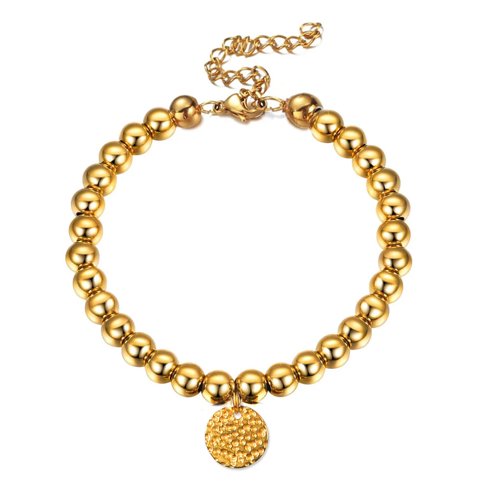 

Браслет ручной работы из нержавеющей стали MinaMaMa с бусинами для женщин и мужчин, Шарм-браслет с дисками, ювелирные изделия, подарки