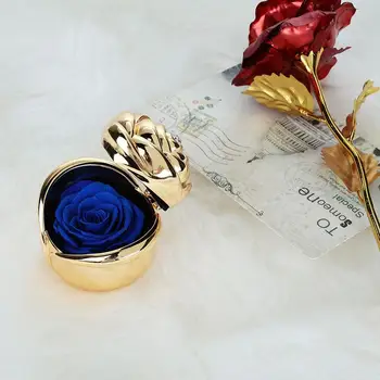 

Roses Flower Metal Souvenir Beautiful Preserved Flower Immortalized Flower Decoration Christmas Ring Gift Jewelry Wedding