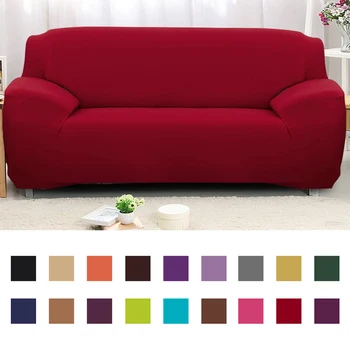 

1/2/3/4seats Solid Color Elastic Sofa Cover Tight Wrap Non-slip Sofa Cover Towel All- Universal Couch Cover Slipcover