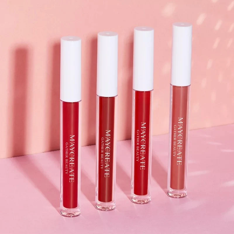 

Professional Makeup 4pcs Velvet Lip Gloss Set Cosmetic Beauty Keep 24 Hours Makeup lipgloss