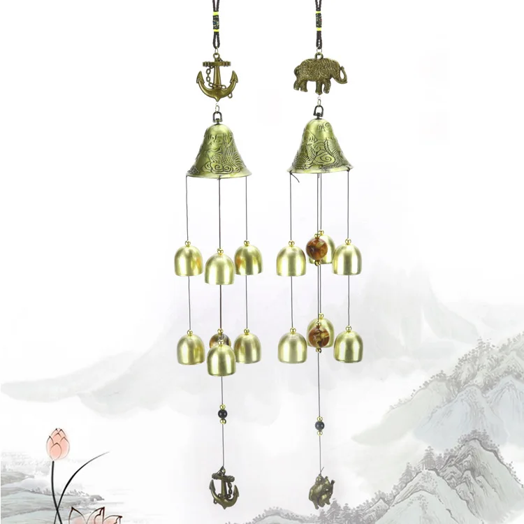 

Home House Protection Alloy Wind Chime Dragon And Phoenix Bell Feng Shui Pendant Tourism Scenic Area Hanging Decoration Students