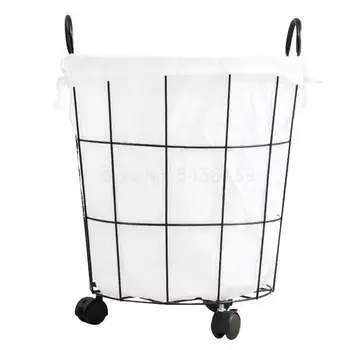 

Fabric hamper Nordic wrought iron toy storage basket large laundry basket home storage bucket simple dirty clothes