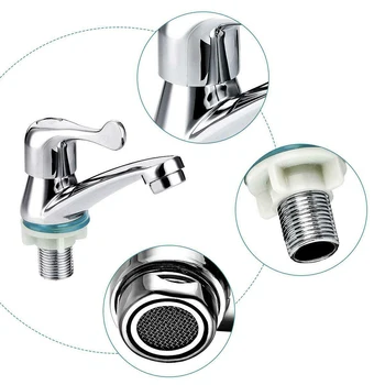 

2Pcs Brass Chrome Bathroom Sink Taps Single Lever Basin Hot Cold Kitchen Tap