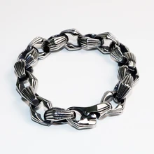 Винтажный браслет из нержавеющей стали, 15 мм, широкий дизайн, для мужчин, хип-хоп, легкий крючок, ювелирные изделия, серебряный цвет, вечерние, подарок VB794