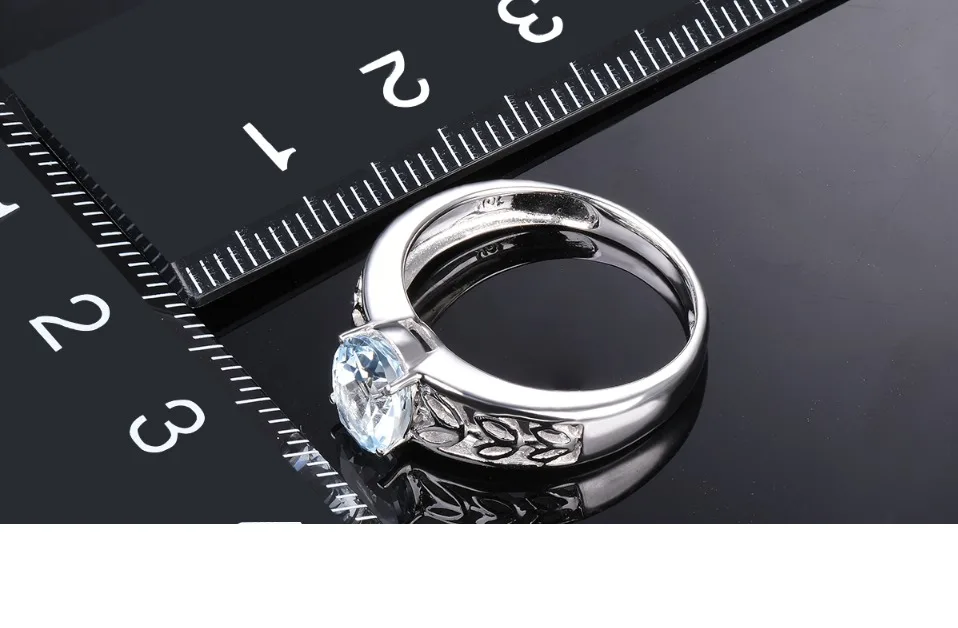 Обручальное кольцо, 1.16Ct, натуральный драгоценный камень, аквамарин, Одноцветный, 10 к, белое золото, хорошее модное ювелирное изделие с камнем для женщин, подарок, новинка