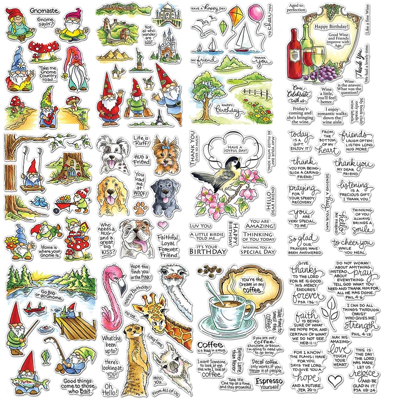 

Gnomaste Dwarf Dog Coffee Clear Stamps Coordinate Dies Stencil Metal Cutting dies DIY Scrapbooking Decorative Embossing 2020