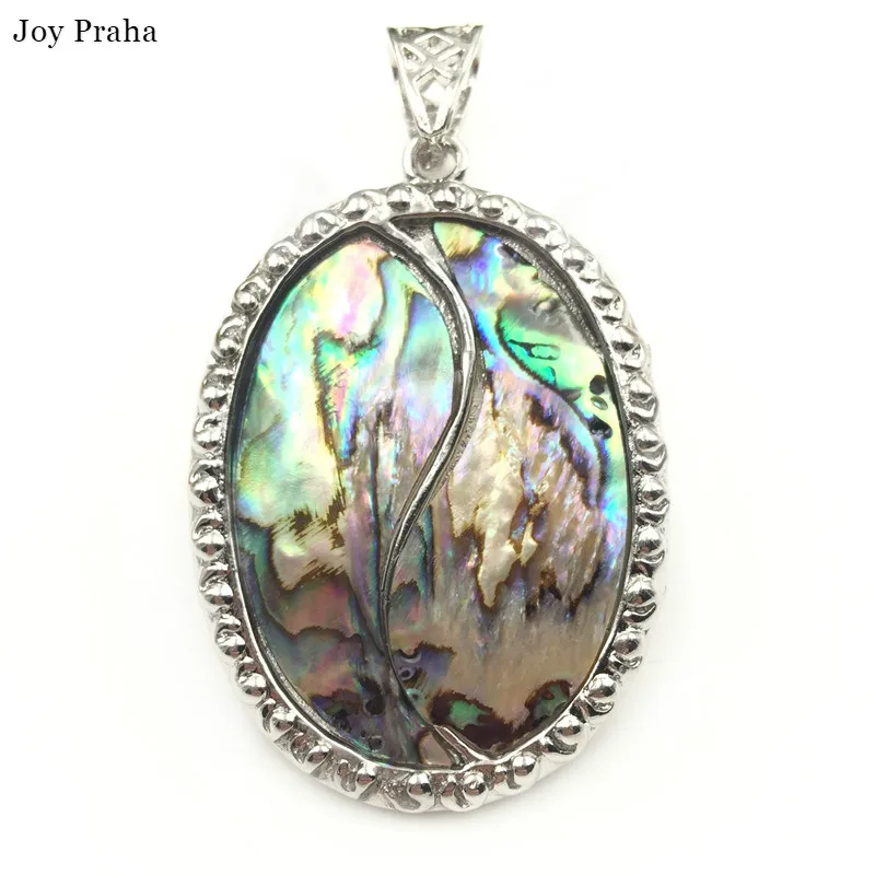 

Natural abalone shell oval pendant / DIY necklace jewelry ornaments 31x44mm / wholesale dropshipping