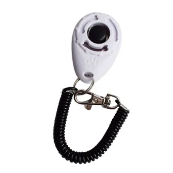 

2pcs Pet Cat Dog Training Clicker Plastic New Dogs Click Trainer Aid Too Adjustable Wrist Strap Sound Key Chain d91018