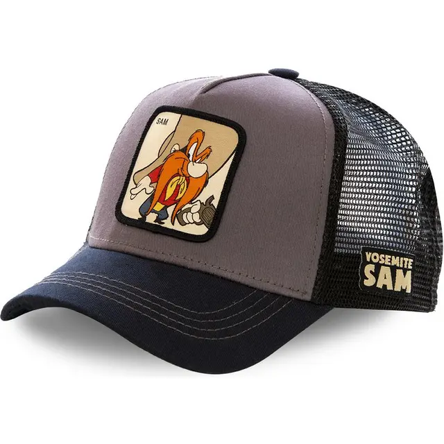 High Quality Disney Animal Mickey Anime Snapback Cotton Baseball Cap Men Women Hip Hop Dad Mesh Trucker Hat Dropshipping Gray Sam
