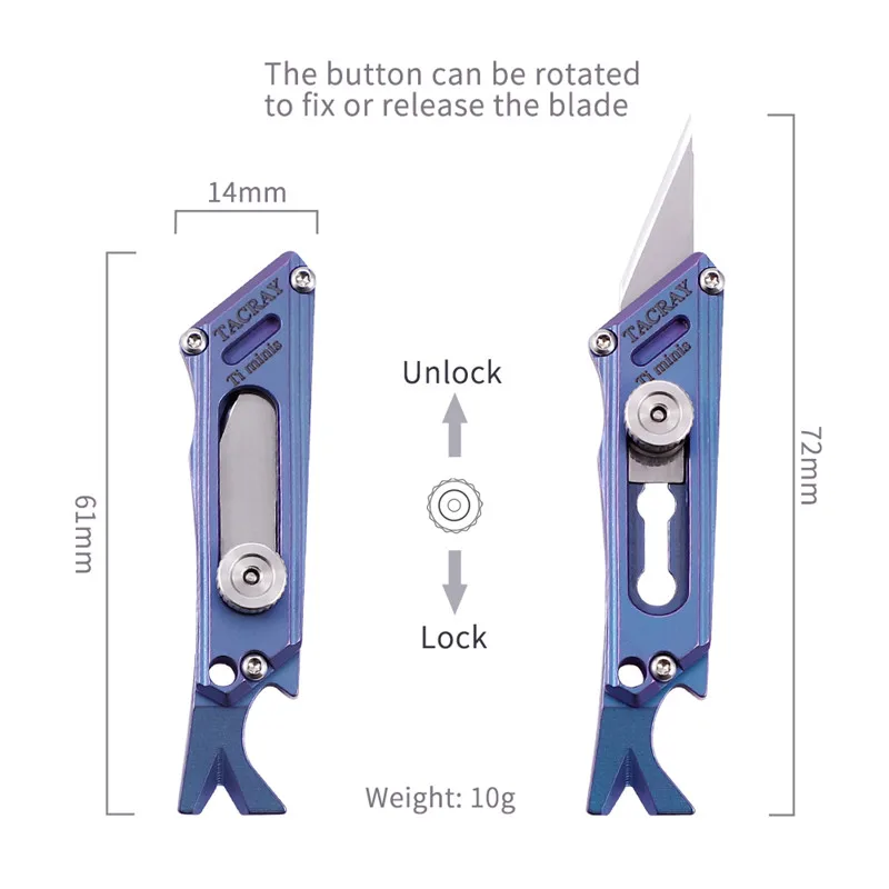 Titanium Mini Key Knife Utility Knife Outdoor Portable Selfdefense