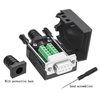 

DB9 Connector Female Male D-SUB 9 Pin Plug RS232 RS485 Breakout Terminals 21-24 AWG Wire Solderless Connectors