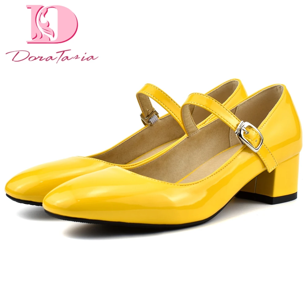 

Doratasia 2020 New Design Plus Size 34-48 Mary Janes Pumps Woman Shoes Patent Leather Buckle Strap Summer Pumps Lady Shoes