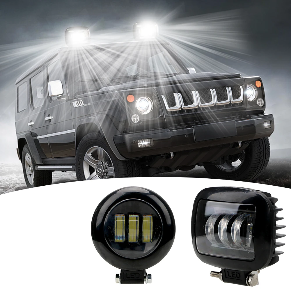 

LEEPEE DC 9V-36V LED Work Light Round Square Motorcycle Headlight 30W For Car 4WD ATV SUV UTV Trucks