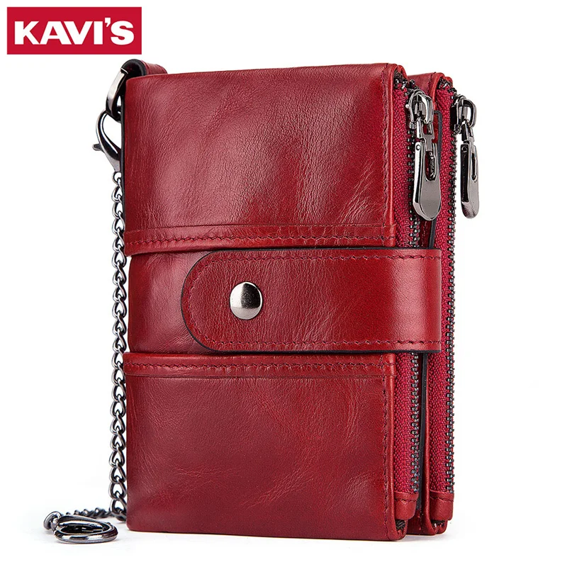 Кошелек KAVIS из 100% натуральной кожи для женщин и мужчин маленькое портмоне мелочи