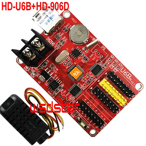 HD U6B + 906D датчик температуры и влажности для светодиодного модуля P10/светодиодный