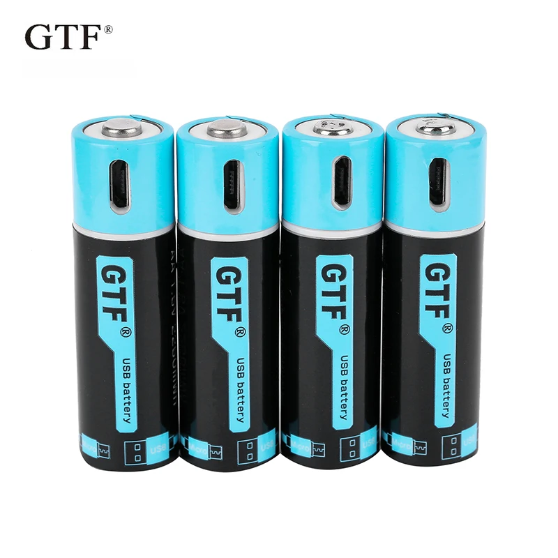 GTF1.5V USB AA литий-ионная батарея 2550mwh 1500mah емкость литий-полимерный USB Аккумуляторная Литиевая usb батарея USB кабель