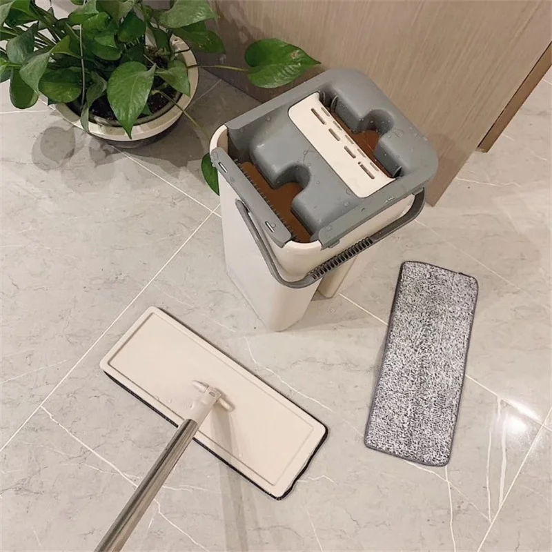  Hand-free Automatic Spin Mop Avoid Hand Washing Ultrafine Fiber Cleaning Cloth Home Kitchen Wooden  - 4000064864533