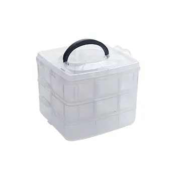 

Clear Storage Box Stationery Organizer Cosmetics Tape Art Supplies Case Holder