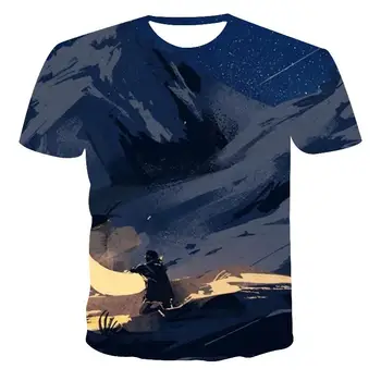 

New T-shirt Men's High Quality Men's T-shirt Short Sleeve Meteor Pattern 3D Printing Men's T-shirt Fashion Handsome T-shirt