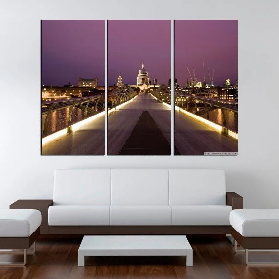 

Photo Picture Millennium Bridge and St Pauls Room Decor Cities Canvas Art Painting Picture Photo Living Room Bedroom Decor