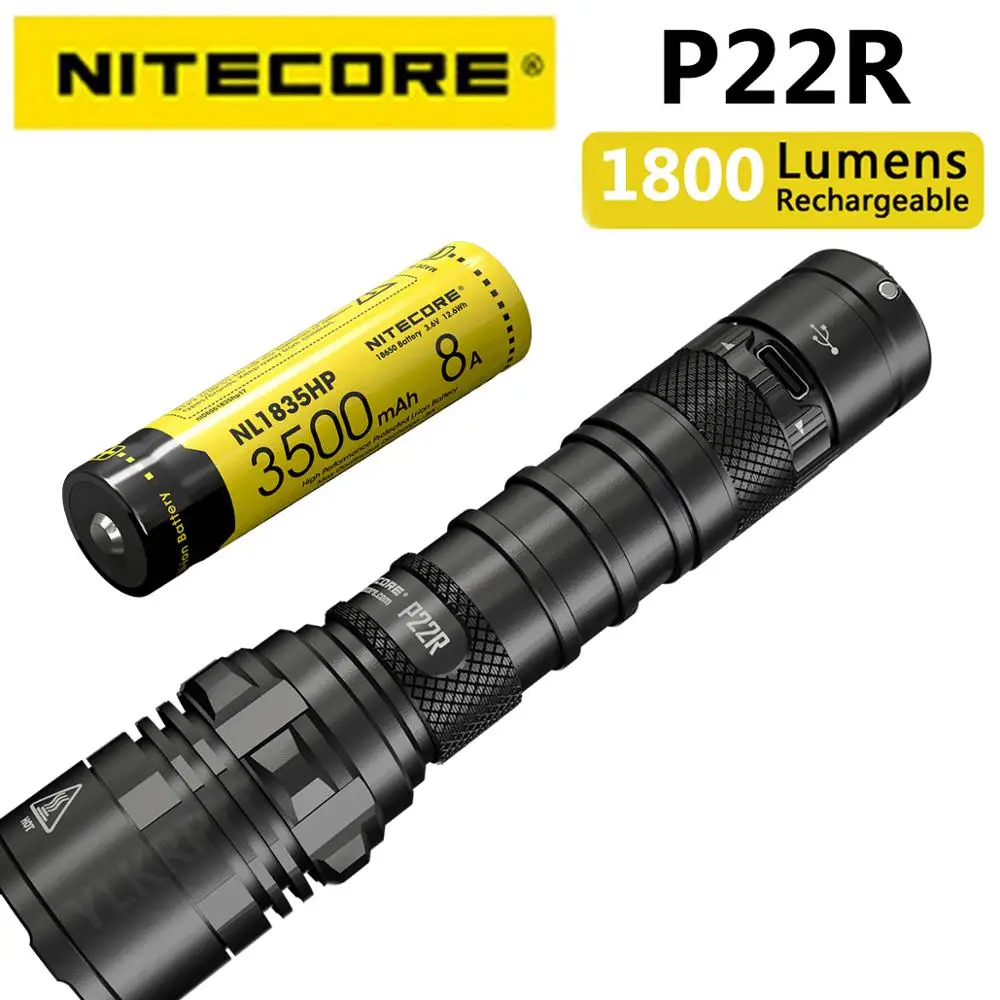 100% Оригинальный NITECORE P22R CREE XHP35 HD светодиодный 1800 люмен USB-C Перезаряжаемый для
